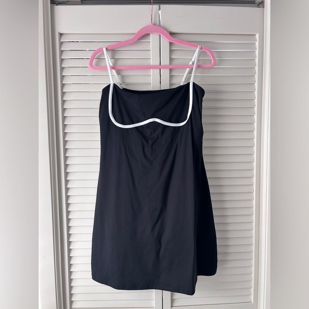 Black and white contrast tennis dress
